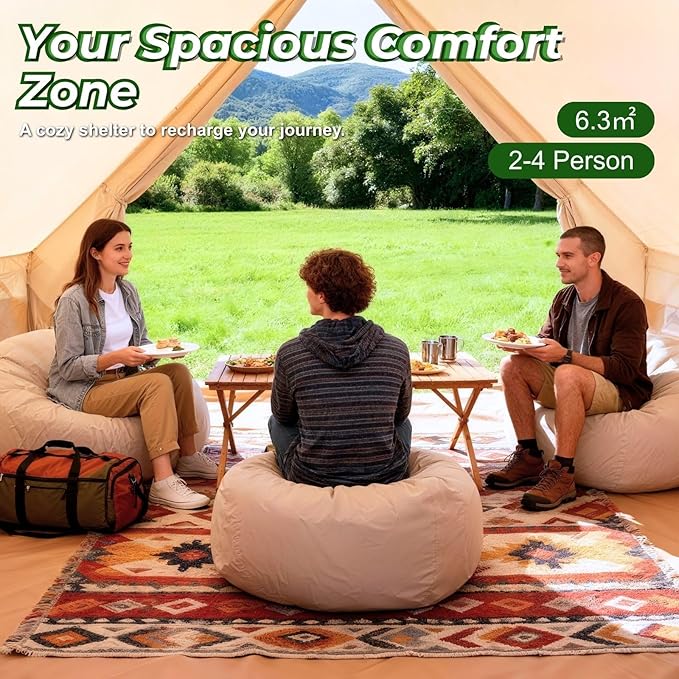 4-6 Person Inflatable Air Tent - 4 Season Family Camping Tent with 3000mm Waterproof &amp Quick Setup Under 5 Mins Includes Manual Pump Storage Bag &amp Stakes