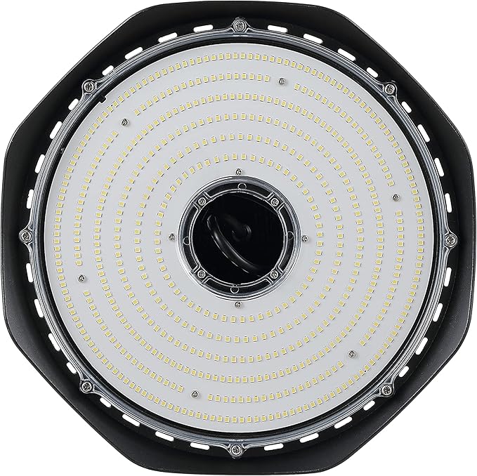 JONATHAN Y JYL9803A 12 in. 200-Watt Integrated LED Motion Sensor High Bay Indoor Outdoor UFO Light with 26000 Lumens 5000K Black