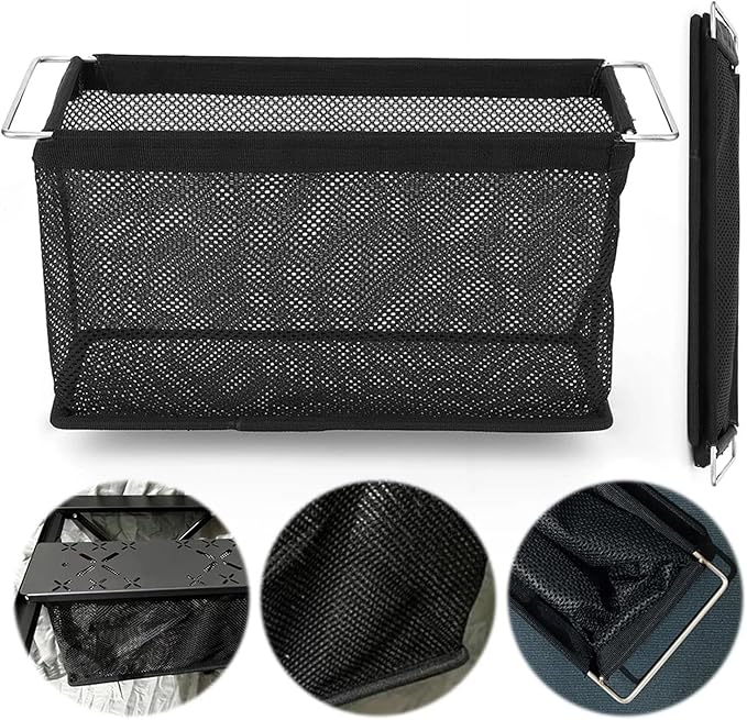 Camping Table Storage Pouch Lightweight Folding Mesh Basket Compatible with IGT Unit Tables Sturdy Stainless Steel and Polyester Construction to Fold and Carry for Outdoor Adv