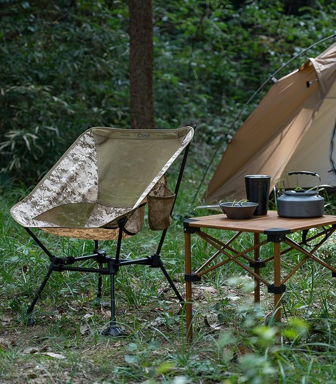 iClimb Lightweight Stable Alu. Folding Square Table Roll Up Top with Carry Bag for Camping Picnic Backyards BBQ Camp Kitchen (Silver S)