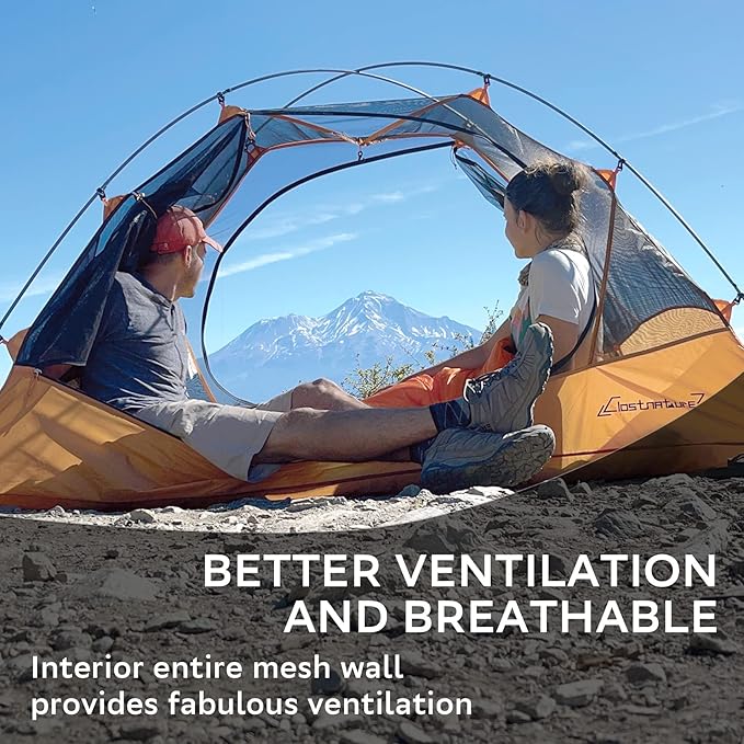 Clostnature Lightweight Backpacking Tent - 1/1.5/2/3/4/6 Person Ultralight Waterproof Camping Tent 3 Season Large Size Easy Setup Tent for Family Outdoor Hiking and Mountaineering
