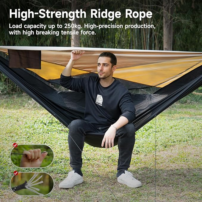 Camping Hammock with Sunshade and Compact Storage Organizer Waterproof Camping Gear Storage Portable Hammock Accessory for Hiking Backpacking