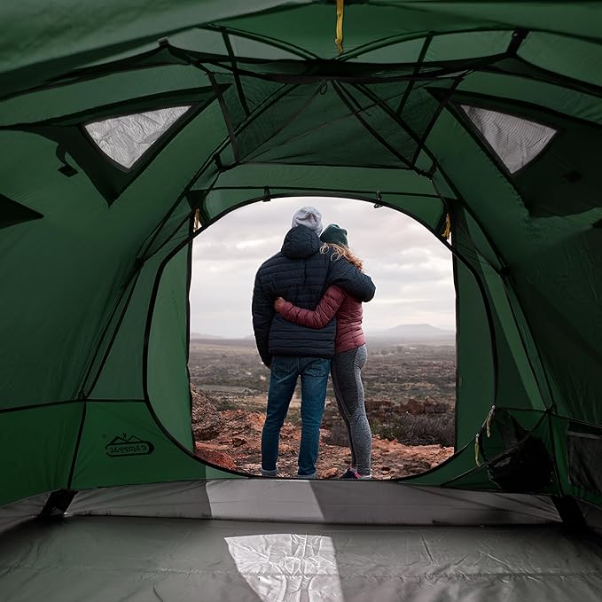 2-3 Person Backpacking Tent with Double Door 2 Vestibule Waterproof Windproof Lightweight Easy Set Up 3 Season 2 Man Two Person Tent for Camping Hiking Motorcycle Mountaineering with UPF 50+