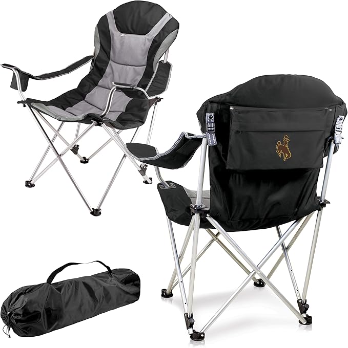 Picnic TIME NCAA Arkansas Razorbacks Reclining Camp Chair - Beach Chair for Adults - Sports Chair with Carry Bag