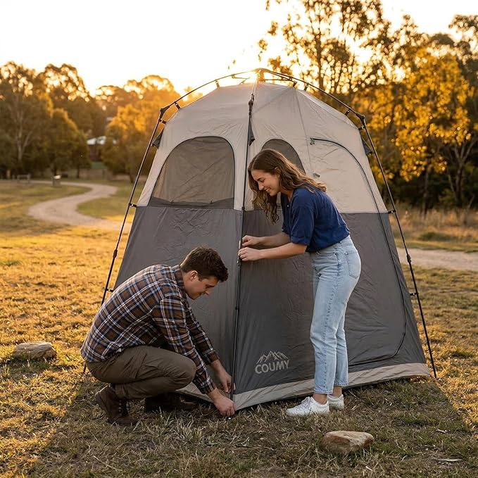 Instant Camping Shower Tent Privacy Shelter Portable Outdoor Sun Shelter for Camping Beach Hiking Fishing 1 Room/2 Rooms