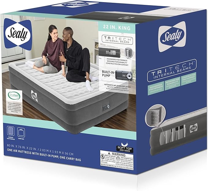 Sealy Tritech Air Mattress King Built-in AC Pump 80 x 76 x 22