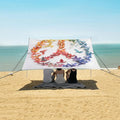ALAZA Colorful Peace Sign Dove Beach Tent Sun Shelter UPF50+ Protection Beach Shade Canopy w/ 4 Sandbags for Outdoor Camping Fishing Backyard Fun Picnic 10x9 ft