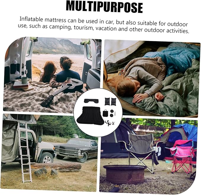 GALPADA 1Set Portable Inflatable Car Mattress Versatile Air Mattress for Travel SUV Backseat Outdoor Camping Durable Design with Comfortable Support for Sleep
