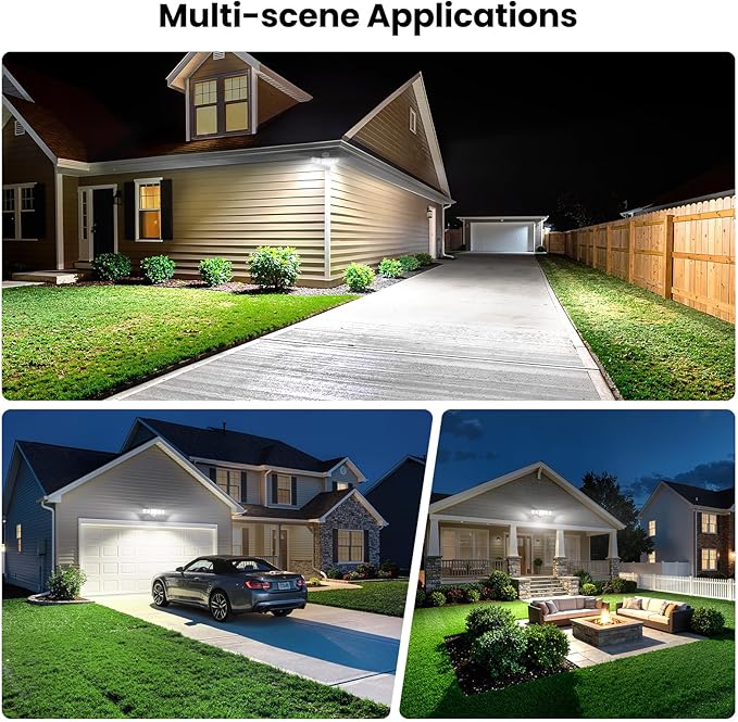 Onforu 150W LED Flood Lights Outdoor 15000LM Brightness Security Light Switch Controlled 6500K Outside Floodlight with 5 Adjustable Heads Waterproof Exterior Light for Yard Garage Patio