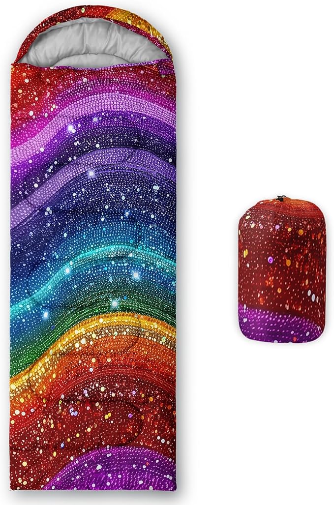 AILONEN Cartoon Camping Sleeping Bag for Boys Girls AdultsLightweight &amp Waterproof3 Season Warm &amp Cold WeatherPortablePrinted Sleeping BagTravelingCampingHiking
