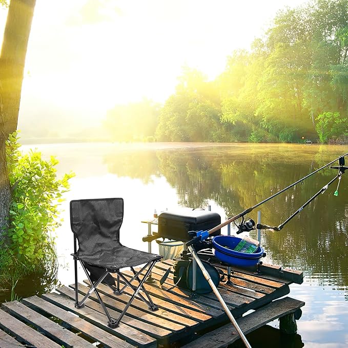 NOLITOY Portable Foldable Camping Chair with Storage Bag Lightweight Ice Fishing Outdoor Chair for Beach Gardening Hiking and Travel