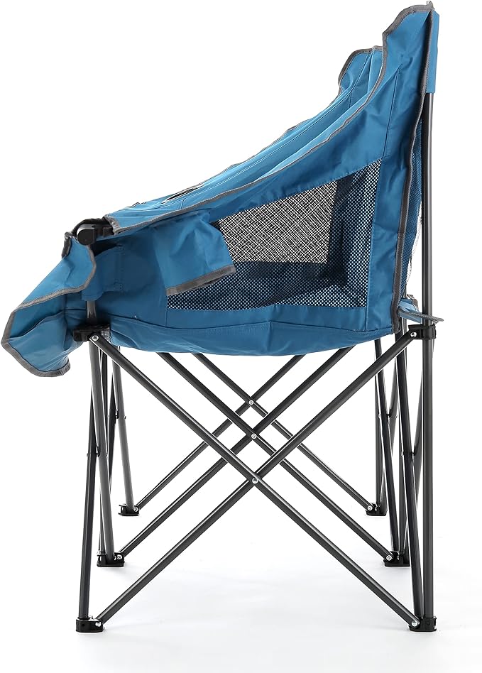 ARROWHEAD OUTDOOR Portable Folding Double Duo Camping Chair Loveseat w/ 2 Cup &amp Wine Glass Holder Heavy-Duty Carrying Bag Padded Seats &amp Armrests Supports up to 500lbs USA-Based Support