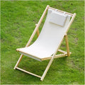 Adjustable Folding Patio Camping Chair - Breathable Canvas Sling Bamboo Lounge Chair for Beach Deck &amp Porch - 4 Positions Red &amp White Options