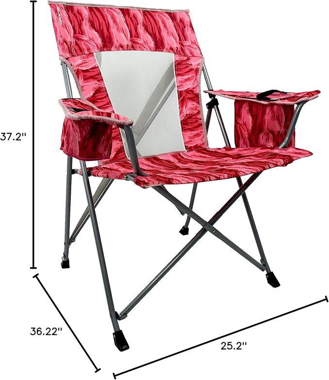 Portable Beach Chair for Adults - Kijaro Journey Print Beach Folding Chair Steel Frame Foldable Beach Chair High Beach Chair with Cooler Pocket Outdoor Folding Chair