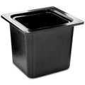 San Jamar Chill-It 1/6 Size Food Pan Insulated Food Pan for Kitchens and Restaurants Plastic 6.5 Inches Deep Black