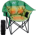 Slsy Oversized Heated Massage Camping Chair with Armrests Portable Padded Folding Chair Heavy-Duty 500 lbs Support for Camping Tailgating &amp Outdoor Relaxation