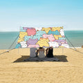 Seamless Pattern of Cats Camping Sun Shelter Beach Tent Portable Beach Sun Shade Outdoor Canopy for Camping Trips Fishing Picnic
