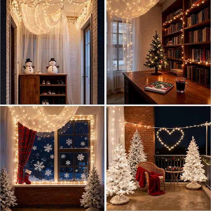 Dailyart Fairy Lights Plug in 3000 Led Cluster Lights with Timer 195Ft Waterproof Warm Twinkle String Light with Remote for Bedroom Wreath Garland Window Wedding Christmas Tree DecorationBlack Wire