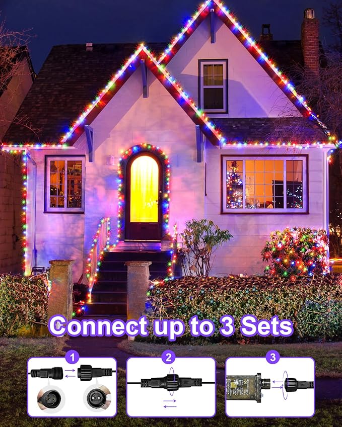 355FT Multicolor Christmas Lights Outdoor900 LED Extra Long String Lights Waterproof Timer &amp Memory 8 Modes Dimmable Plug in Fairy Lights for Tree Patry Holiday Indoor Decorations