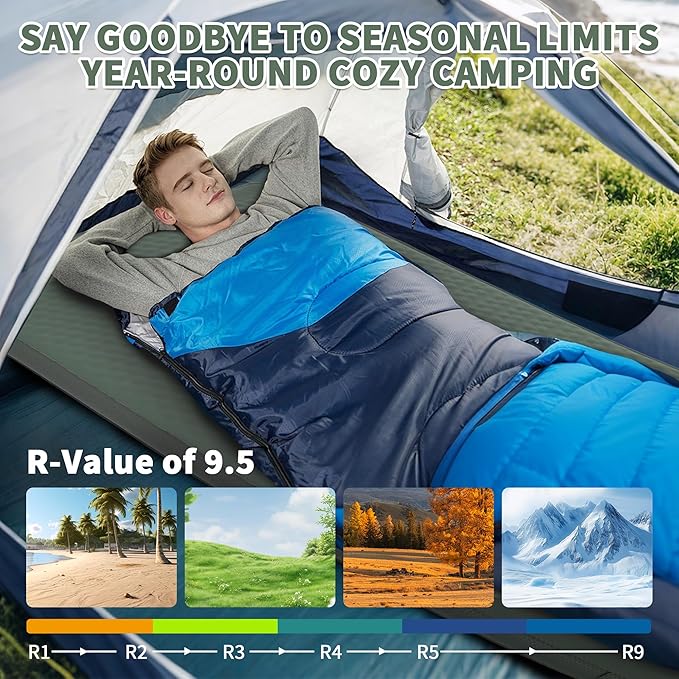 Self Inflating Sleeping Pad with Electric Pump 4 Ultra-Thick Memory Foam Camping Pad 40s Fast Inflating Camping Mattress Pad 4-Season Insulated Camp Sleeping Mat for Outdoor/Travel/Tent (Single)