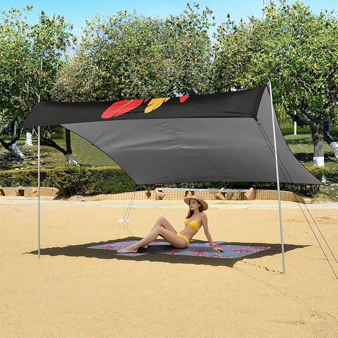 Retro Exquisite Bear Beach Tent Camping Sun Shelters Portable Outdoor Canopy Sun Shade for Camping Trips Fishing Backyard Fun or Picnics Easy Setup with Carrying Bag
