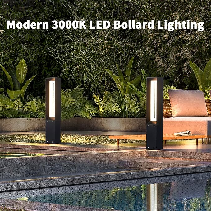 Outdoor Path Light 31.5 Pathway Walkway Lights Hard Wired Waterproof Landscape LED Bollard Lighting Yard Lawn Lamp 3000K Ground Lantern Outside for Garden Sidewalk Patio Decoration