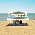 Bolaz Beach Canopy Tent Sun Shade9'×10.5' Large Family Beach Shade UPF50+- Outdoor Shade for Camping Trips FishingSummer Times9