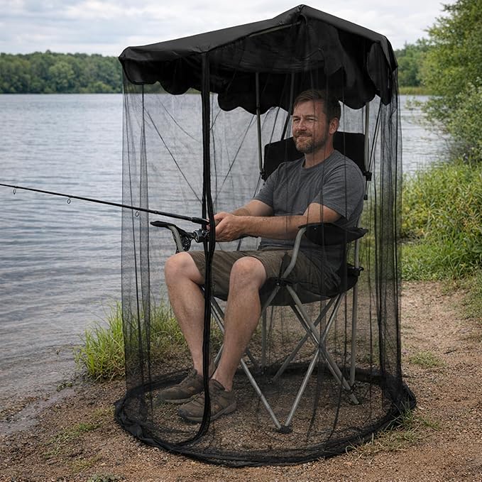 2 Pcs Canopy Chair Mosquito Net Mosquito Mesh Chair Net with Waterproof Roof and Zipper OpeningMosquito Net Chairs Cover for Outdoor Hiking Hunting Fishing Camping Excluding Chairs