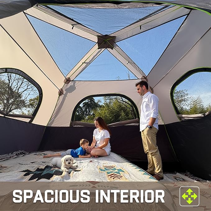 4/6/8 Person Instant Tent Waterproof Pop Up Tents for Camping with Rainfly 60 Seconds Easy Setup Automatic Cabin Tent for Family Camping with Expandable Carry Bag &amp Upgraded Ventilation