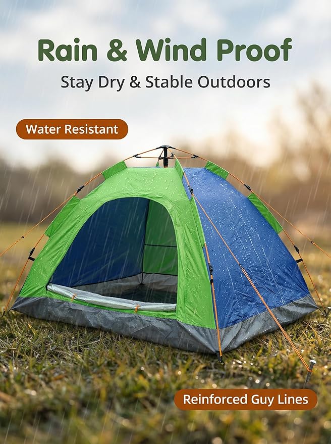 2-4 Tent Camping Tent with rain Protection Device Waterproof Camping Tent Easy to Build Portable Family Tent with Windows.