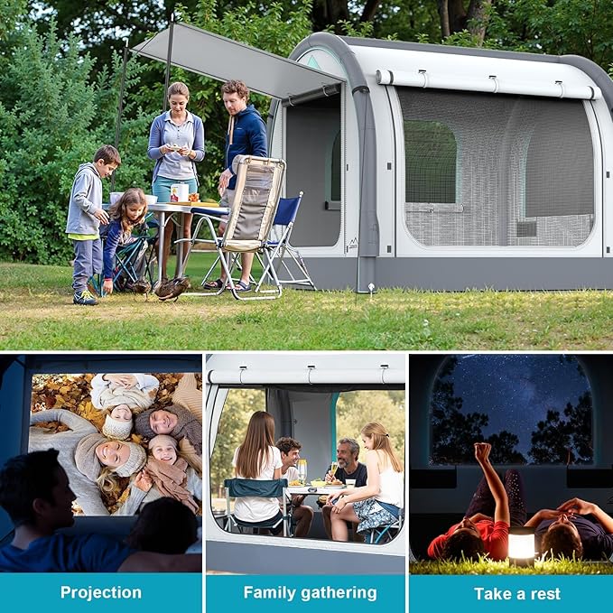 M KARMATER 60 Second Blow Up Tent for Camping Inflatable Waterproof &amp Windproof Adult Family Tent Outdoor 2-4 Person Easy Setup All Weather 4 Season Camping Tent with Storage Bag