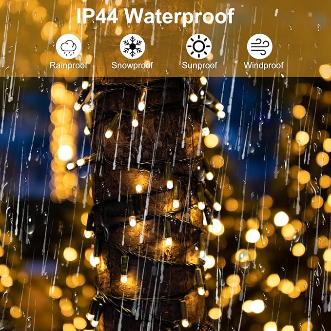 Outdoor Christmas Lights 328FT 800 LED String Lights 8 Modes with Remote Timer Fairy Lights Plug-in Waterproof Christmas Outdoor Lights for Yard Patio Home Party Christmas Decorations