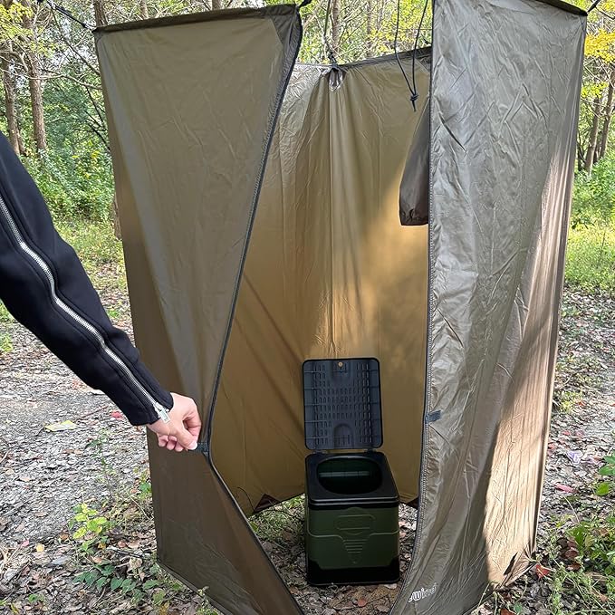 onewind Portable Privacy Shower Tent with Pole Ultralight Camping Shower Shelter Portable Toilet Tent Bathroom Tent Privacy Changing Dressing Room for Outdoor Use Camping Hiking Backpacking