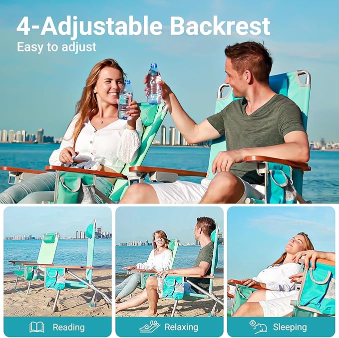 #WEJOY Folding Webbed Lawn Beach Chair - Heavy Duty Portable Outdoor Chair with Hard Armrest for CampingGardenConcertsFestivals and Sand Picnic BBQ265 LBS
