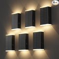 Solar Wall Light Outdoor  3000/4000/6000K 3 Modes Dusk to Dawn Lighting Wall Sconce IP67 Waterproof Up and Down Solar Lights Outdoor Front Door Light for House Garage Porch DoorwayFence (6PACK)