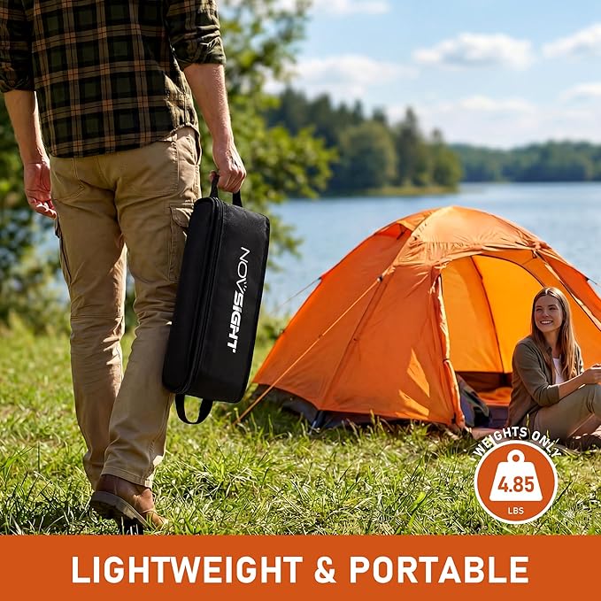 NOVSIGHT Camping Chairs - High Back Camping Chair with Adjustable Headrest and Feet Lightweight Aluminum Frame Breathable Mesh Folding Portable Camp Chair for Outdoor Hiking Beach Picnic