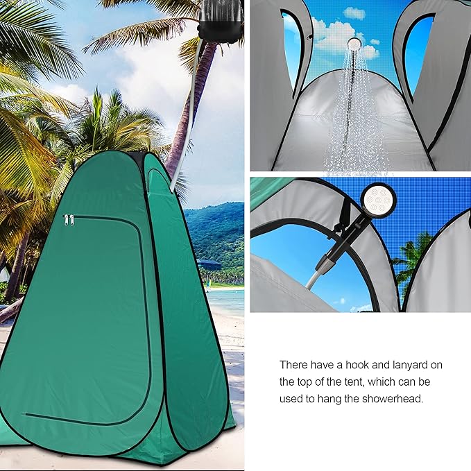 anngrowy Shower Tent Pop-Up Privacy Tent Camping Portable Toilet Tent Outdoor Camp Bathroom Changing Dressing Room Instant Privacy Shelters for Hiking Beach Picnic Fishing Potty Extra-Tall UPF 50+