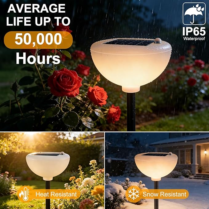 Lightdot Solar Pathway Lights Outdoor Bright Solar Powered Garden Lights Dusk to Dawn Auto On/Off IP65 Waterproof Decor Landscape Lighting for Yard/Lawn/Walkway/Driveway-2Pack
