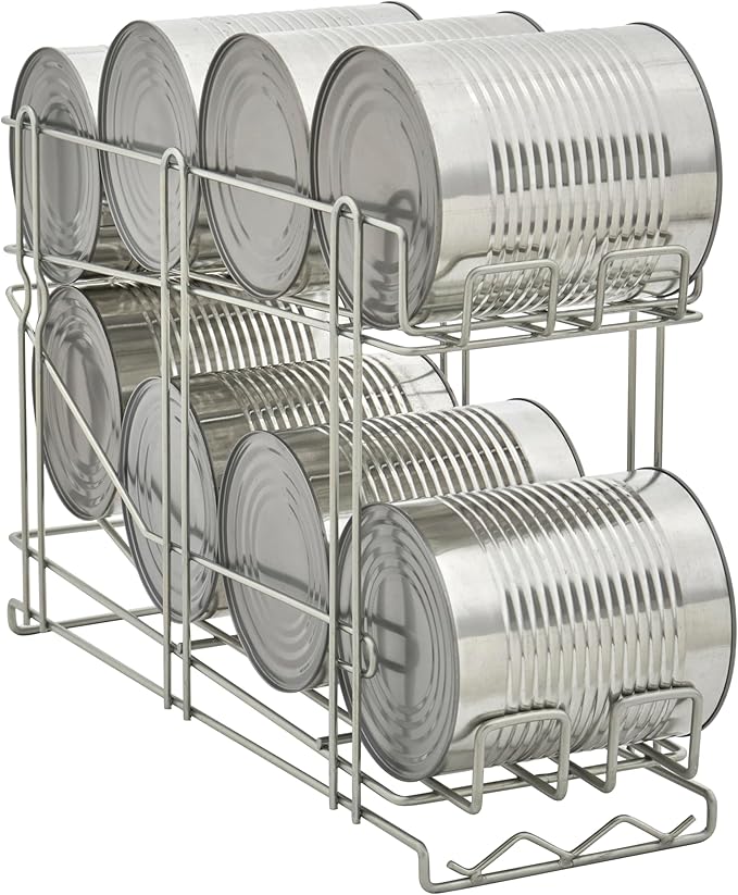 28W-171 FIFO Wire Can Rack Holds (12) #5 Cans or (8) #10 Cans Metal Construction FIFO Design