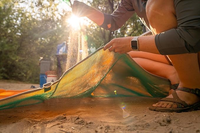 CGEAR Original Sand-Free Outdoor Rug Camping Mat - Water-Resistant &amp Anti-Fade Material - Military-Grade - Reversible Design - Area Rug for Beach RV &amp Picnics - Travel Bag