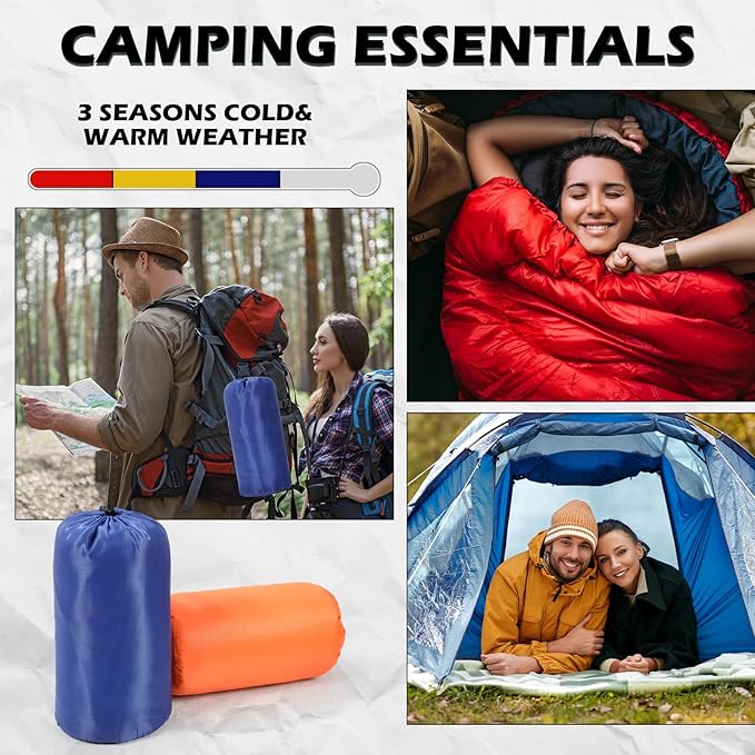Junkin 12/36 Pcs Camping Sleeping Bag Bulk for Adults Homeless 4 Season Cold Warm Weather Sleeping Bags Waterproof Lightweight with Compression Sack for Hiking Travel Outdoor