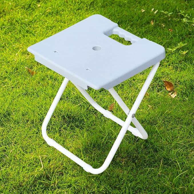 Folding Stool Fishing Chair Footstool Multifunctional Train Seating Stool Outdoor Portable Seat for Home Use Bath Balcony Grey