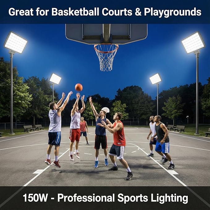 XXBSAZ LED Flood Light Outdoor High Power Commercial Work Light IP66 Waterproof Daylight Super Bright Security Stadium Lights for Parking Lots Warehouses Yard (2 150 Watts)