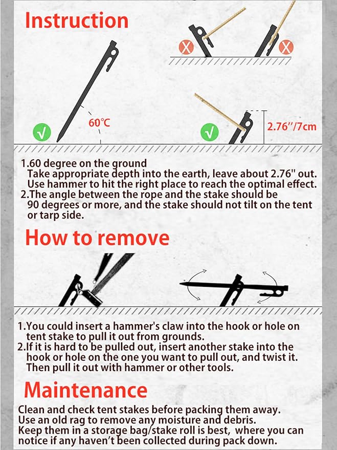 CAMPINGMOON 11.8-inch Forged Tent Pegs 8-Pack Stainless Steel 420J Heat Treated High Fatigue Strength HB366-388 Maruda Stakes K30-8P