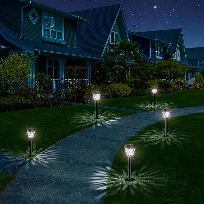 Solar Outdoor Lights Outdoor Waterproof IP65 Bright Powered by Solar Garden Lights for Patio Yard Driveway Decoration (8 Pack