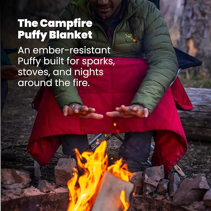 Rumpl Campfire Puffy Spark-Resistant Outdoor Blanket Throw Black Mocha