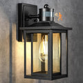LTBLIGHT Motion Sensor Outdoor Wall Light 4-Modes Black Dusk to Dawn Lighting Fixture Waterproof Exterior Wall Mount Porch Lights for House Entry Backyard Patio 120V