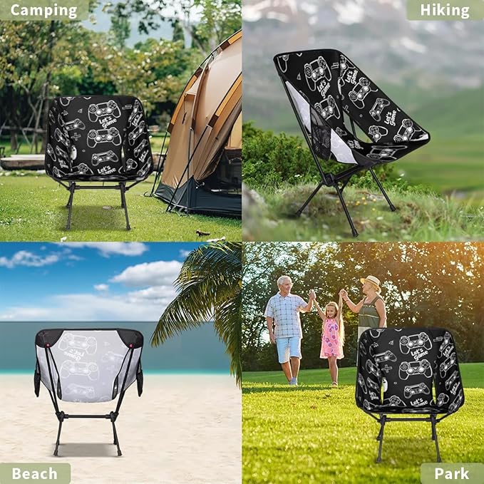 Honeybaby Folding Camping Chair Game Controllers Camping Chairs Lightweight Portable Chair Outdoor Foldable Chairs for Camping Travel Picnic Beach Hiking