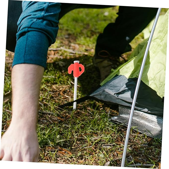Balacoo 20Pcs Heavy Duty Windproof Metal Tent Stakes Durable Ground Pegs for Camping Canopies and Garden Decorations Effortless Installation and Reliability