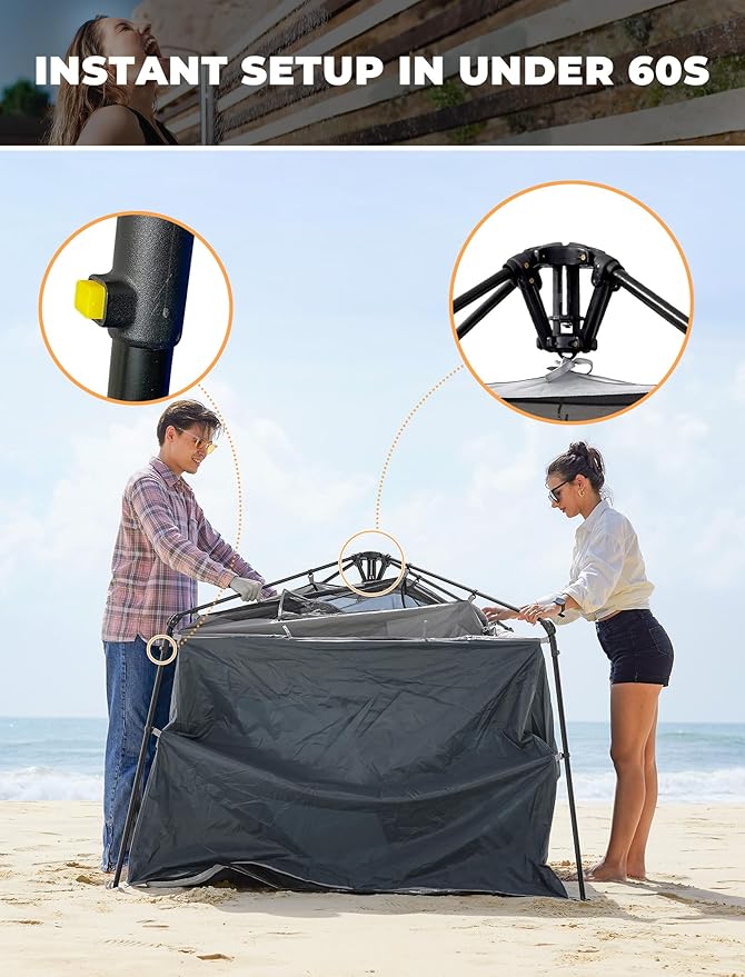 KingCamp Instant Shower Tent Portable Superior Stable Privacy Shelter Large Room Outdoor Toilet Tent with Floor for Beach Camping &amp Hiking Setup in Under 60s